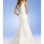 A-Line/Princess V-neck Sweep train Satin wedding dress for brides gowns new Style(WED0052)