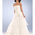 A-Line/Princess Strapless Sweep Train organza wedding dress for brides gowns new Style(WD0035)