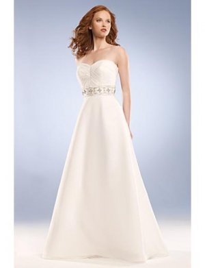 A-Line/Princess Strapless Floor Length Chiffon wedding dress for brides gowns new Style(WD0034)