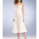 A-Line/Princess Strapless knee-length Satin wedding dress for brides gowns new Style(WD0031)