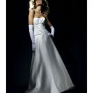 A-Line/Princess Strapless Chapel Train Satin wedding dress for brides gowns new style(WDA0659)