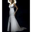A-Line/Princess Square Chapel Train Satin wedding dress for brides gowns new style(WDA0657)