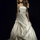 A-Line/Princess Strapless Chapel Train Satin wedding dress for brides gowns new style(WDA0591)