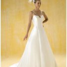 A-Line/Princess V-neck Chapel Train Chiffon wedding dress for brides gowns new style(WDA0396)