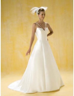 A-Line/Princess V-neck Chapel Train Chiffon wedding dress for brides gowns new style(WDA0396)