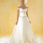 A-Line/Princess Off-the-shoulder Chapel Train Satin wedding dress for brides gowns new(WDA0388)