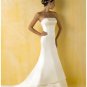 A-Line/Princess Strapless Chapel Train Chiffon wedding dress for brides gowns new style(WDA0387)