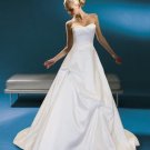 A-Line/Princess Strapless Chapel Train Satin wedding dress for brides gowns new style(WDA0235)