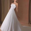 A-Line/Princess Strapless Chapel Train Chiffon wedding dress for brides gowns new style(WDA0215)