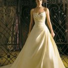 A-Line/Princess V-Neck Chapel Train Satin wedding dress for brides gowns new style(WDA0194)