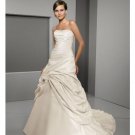 A-Line/Princess Strapless Chapel Train Satin wedding dress for brides gowns new Style(WD0272)
