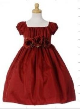 A-Line/Princess Square knee-length Taffeta Children's Christmas dress (16)