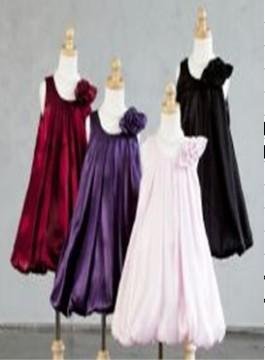 A-Line/Princess Scoop Tea-length Satin Children's Christmas dress (17)