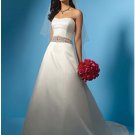 A-Line/Princess Strapless Chapel Train Satin wedding dress (WS0005) for brides new style free custom