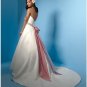 A-Line/Princess Strapless Chapel Train Satin wedding dress (WS0005) for brides new style free custom