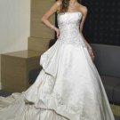 A-line/Princess Strapless Cathedral Satin wedding dress for brides 2010style(ML08)