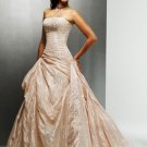 A-Line/Princess Strapless Chapel Train Taffeta wedding dress for brides 2010 Style(ML09)