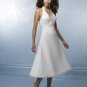 A-Line/Princess halter top knee-length Satin wedding dress for brides 2010 style(wdl0031)