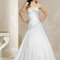 White Strapless Satin Chiffon Bandage Wedding Gown(y0918002)