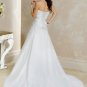 White Strapless Satin Chiffon Bandage Wedding Gown(y0918002)
