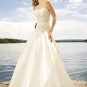 Ivory Strapless A-line Embroidery Taffeta Wedding Dress(y0918003)