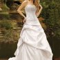 White Strapless Ball Gown Beaded Taffeta Wedding Gown(y0918004)