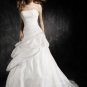 Beautiful Strapless White Ball Gown Floor Length Taffeta Wedding Dress(y0918006)