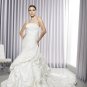 White Strapless Taffeta Sweep Train Wedding Dress(y0918007)