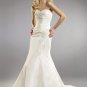 White Mermaid Trumpet Strapless Sweetheart Sweep Taffeta Wedding Dress(y0918015)
