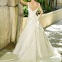 Ivory A-line V-Neck Beading Taffeta Pongee Wedding Dress(y0918016)