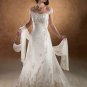 Beautiful A-line Off-The-Shoulder Applique Satin Bridal Dress(y0918029)