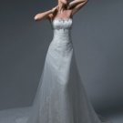 A-Line/Princess Strapless Cathedral Train Satin wedding dress(y0907001)