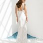 A-Line/Princess V-neck Chapel Train lace wedding dress for bridal(y0809030)
