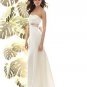 A-Line/Princess Strapless Brush Train satin wedding dress for bridal(y0809029)
