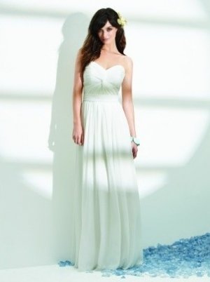 A-Line/Princess Strapless Floor length chiffon wedding dress for bridal(y0809020)