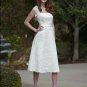 A-Line/Princess Strapless Tnee-length Satin Prom dress(DEX0040)