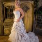 A-Line/Princess Strapless Chapel Train taffeta wedding dress(WED1201)
