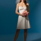 A-Line/Princess Strapless Knee-length Taffeta wedding dress for brides 2010 style (DEX0039)