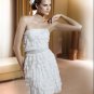 A-line/Princess Strapless knee-length organza wedding dress for brides 2010style(DEX0032)