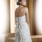 A-line/Princess Strapless knee-length organza wedding dress for brides 2010style(DEX0032)