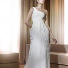 A-line/Princess Asymmetric Chapel Train organza wedding dress for brides 2010style(DEX0031)