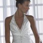 A-line/Princess Strapless halter top  Cathedral Satin wedding dress for brides 2010style(WDA033)