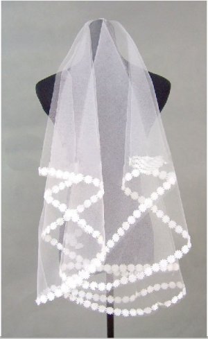 1T IVORY CHAPEL LACE MANTILLA WEDDING Bride VEIL2 M #6