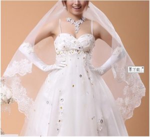 1T IVORY CATHEDRAL LACE MANTILLA WEDDING Bride VEIL #7