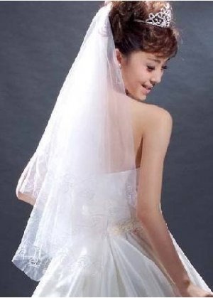 1T IVORY WHITE CHAPEL LACE MANTILLA WEDDING Bride VEIL2 M #9