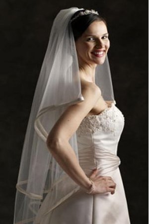 1T IVORY WHITE CHAPEL LACE MANTILLA WEDDING Bride VEIL #10