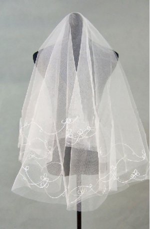 1T IVORY WHITE LACE MANTILLA WEDDING Bride VEIL #14