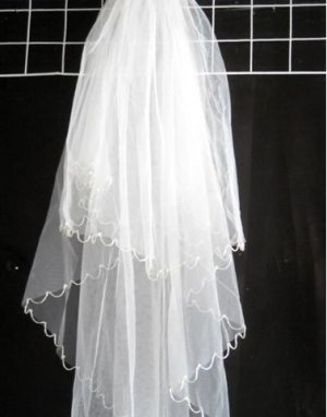 1T IVORY WHITE LACE MANTILLA WEDDING Bride VEIL #15