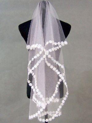 1T IVORY WHITE LACE MANTILLA WEDDING Bride VEIL #18