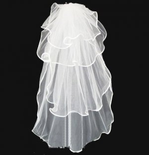 1T IVORY WHITE LACE MANTILLA WEDDING Bride VEIL #19